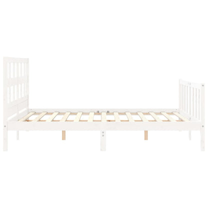 Bed Frame without Mattress White 160x200 cm Solid Wood Pine