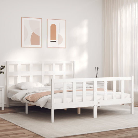 Bed Frame without Mattress White 160x200 cm Solid Wood Pine