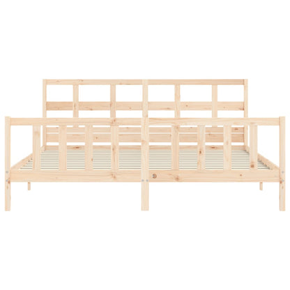 Bed Frame without Mattress 200x200 cm Solid Wood Pine