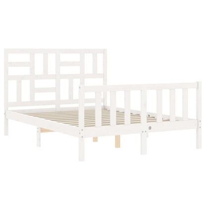 Bed Frame without Mattress White 140x190 cm Solid Wood Pine