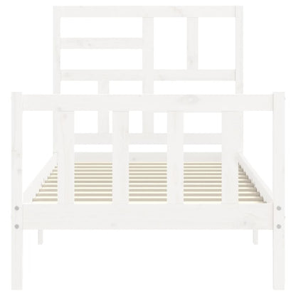 Bed Frame without Mattress White 100x200 cm Solid Wood Pine