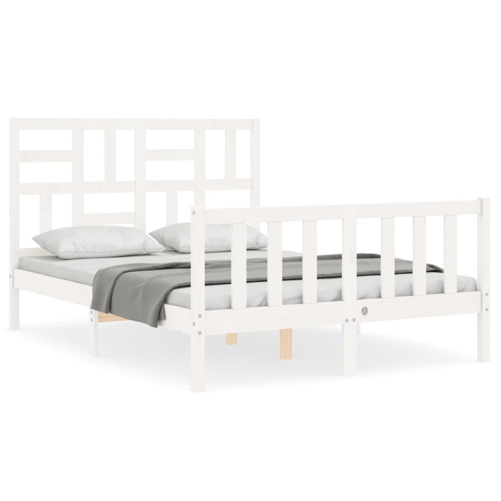 Bed Frame without Mattress White 120x200 cm Solid Wood Pine