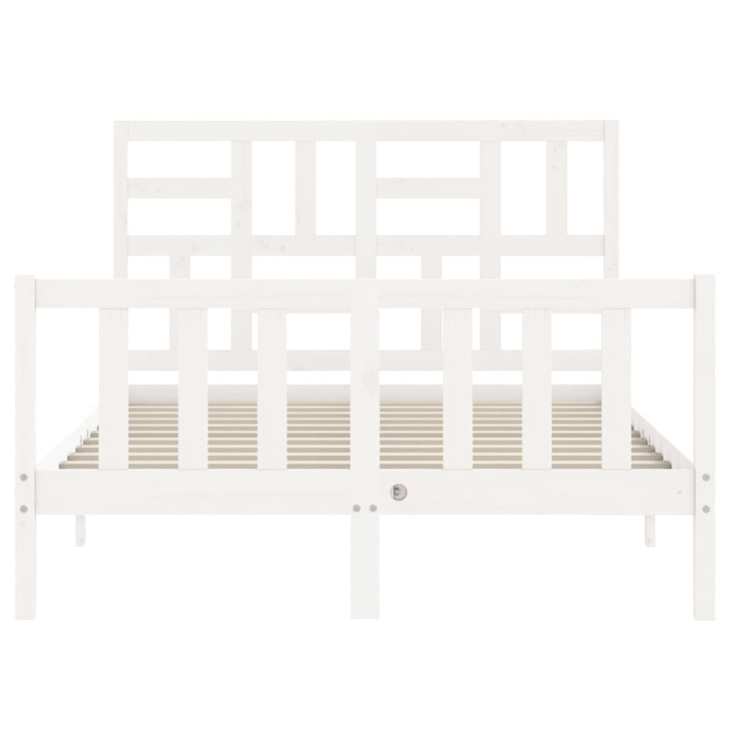 Bed Frame without Mattress White 120x200 cm Solid Wood Pine