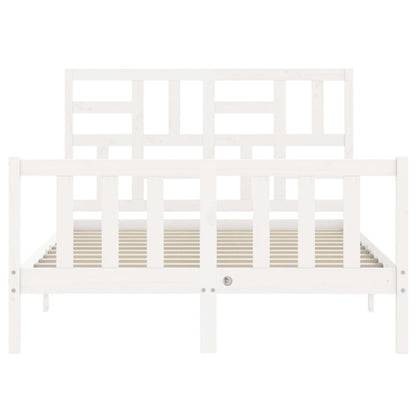 Bed Frame without Mattress White 120x200 cm Solid Wood Pine