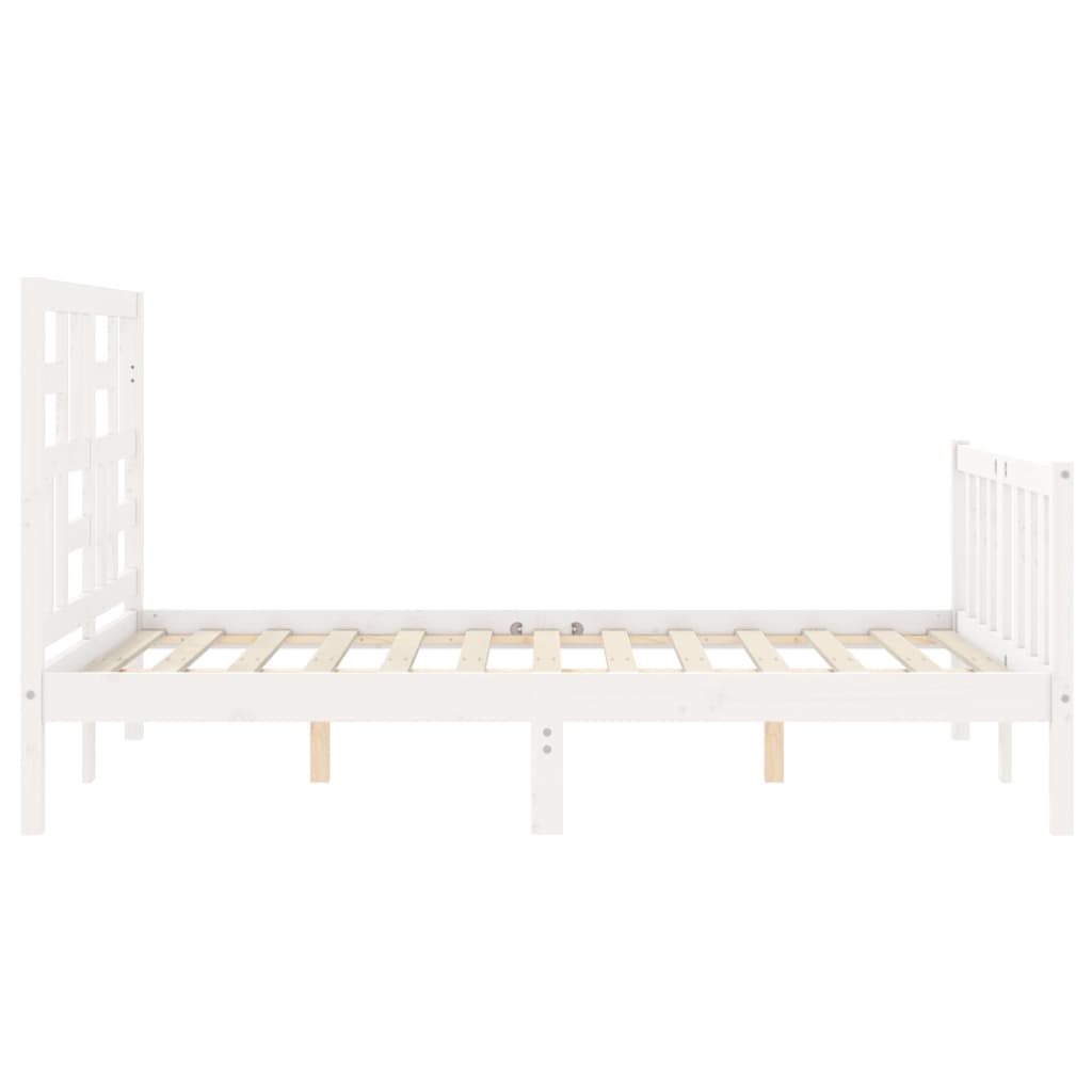 Bed Frame without Mattress White 120x200 cm Solid Wood Pine