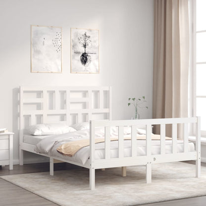 Bed Frame without Mattress White 140x200 cm Solid Wood Pine