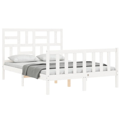 Bed Frame without Mattress White 140x200 cm Solid Wood Pine