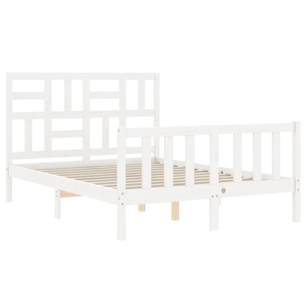 Bed Frame without Mattress White 140x200 cm Solid Wood Pine