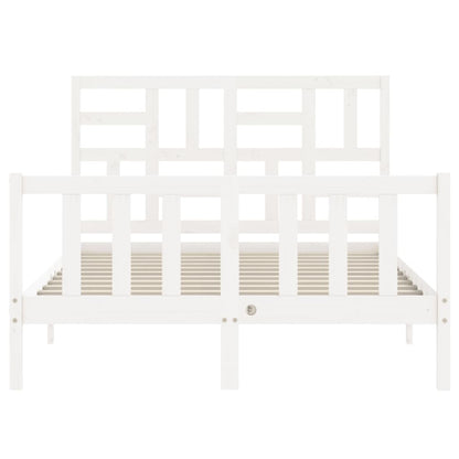 Bed Frame without Mattress White 140x200 cm Solid Wood Pine