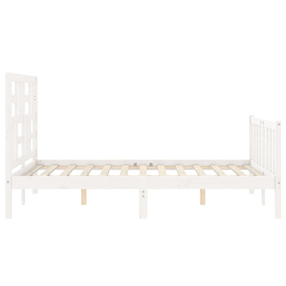 Bed Frame without Mattress White 140x200 cm Solid Wood Pine
