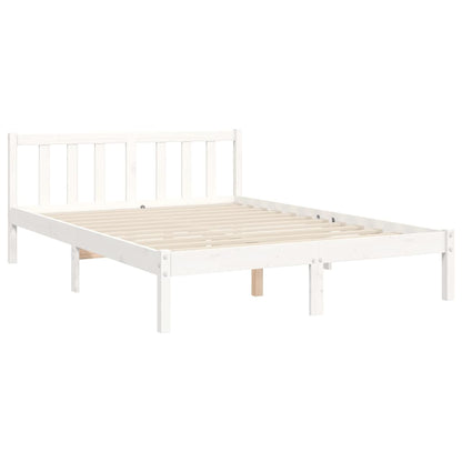 Bed Frame without Mattress White 140x200 cm Solid Wood Pine