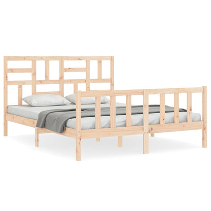 Bed Frame without Mattress King Size Solid Wood Pine
