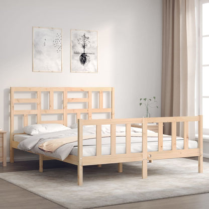 Bed Frame without Mattress King Size Solid Wood Pine