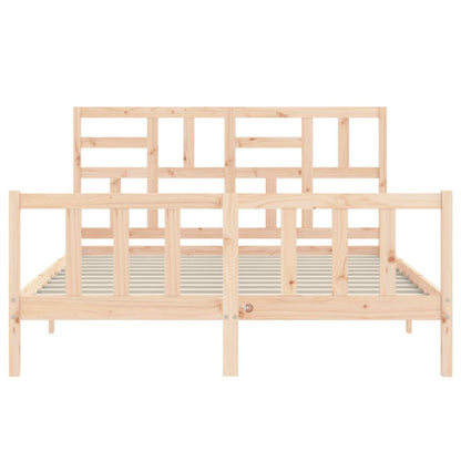 Bed Frame without Mattress King Size Solid Wood Pine