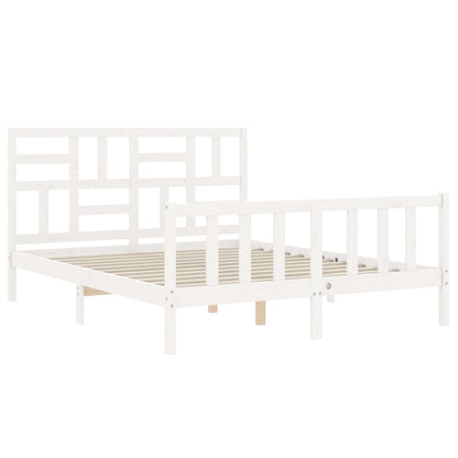 Bed Frame without Mattress White 160x200 cm Solid Wood Pine