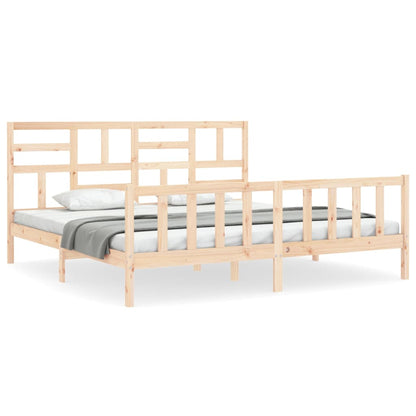 Bed Frame without Mattress 200x200 cm Solid Wood Pine