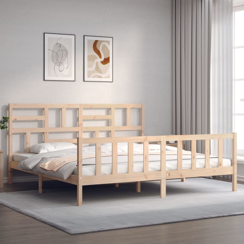 Bed Frame without Mattress 200x200 cm Solid Wood Pine