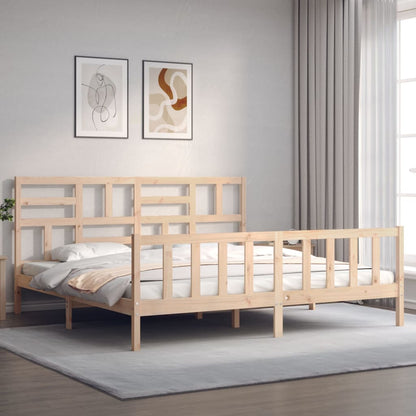 Bed Frame without Mattress 200x200 cm Solid Wood Pine
