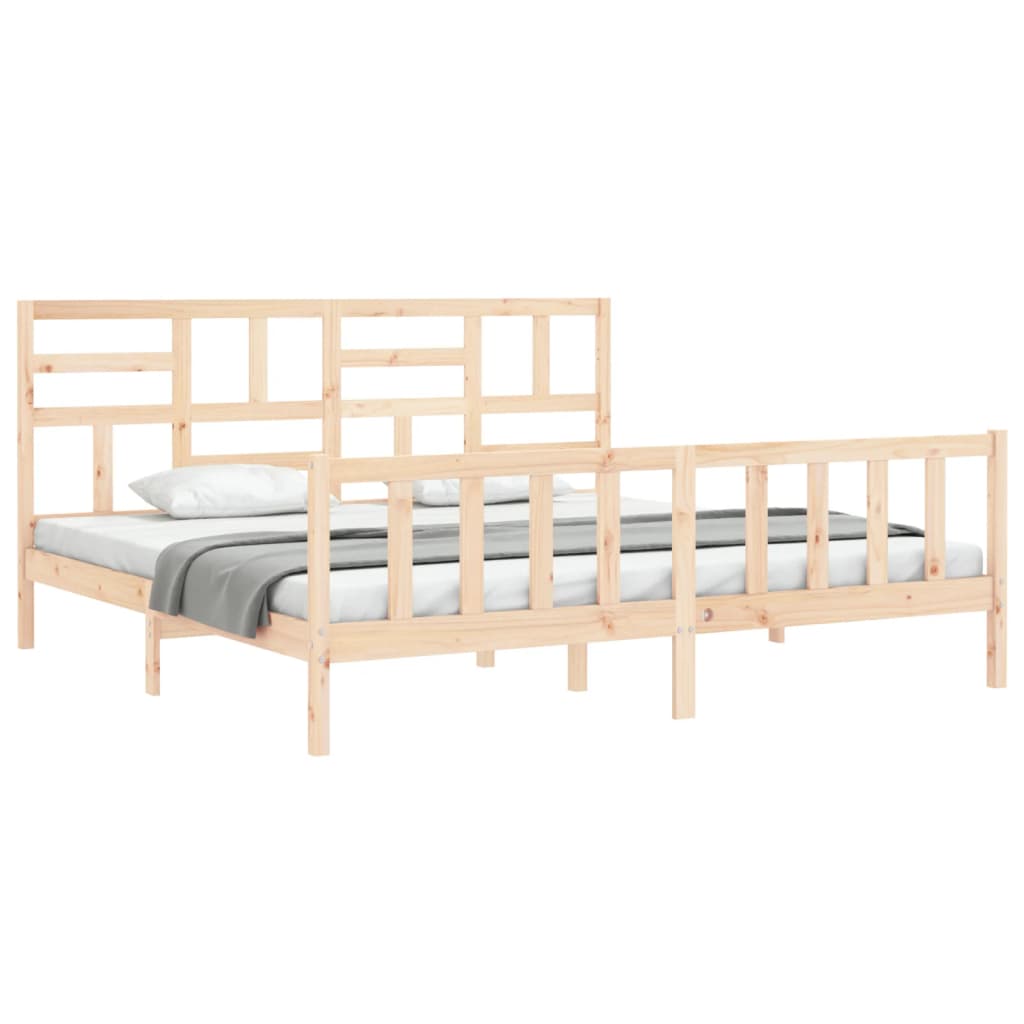 Bed Frame without Mattress 200x200 cm Solid Wood Pine