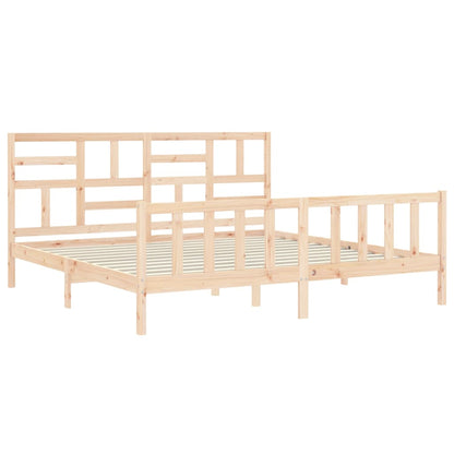 Bed Frame without Mattress 200x200 cm Solid Wood Pine