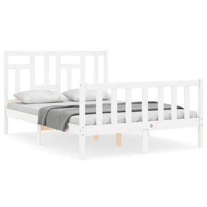 Bed Frame without Mattress White 140x190 cm Solid Wood Pine