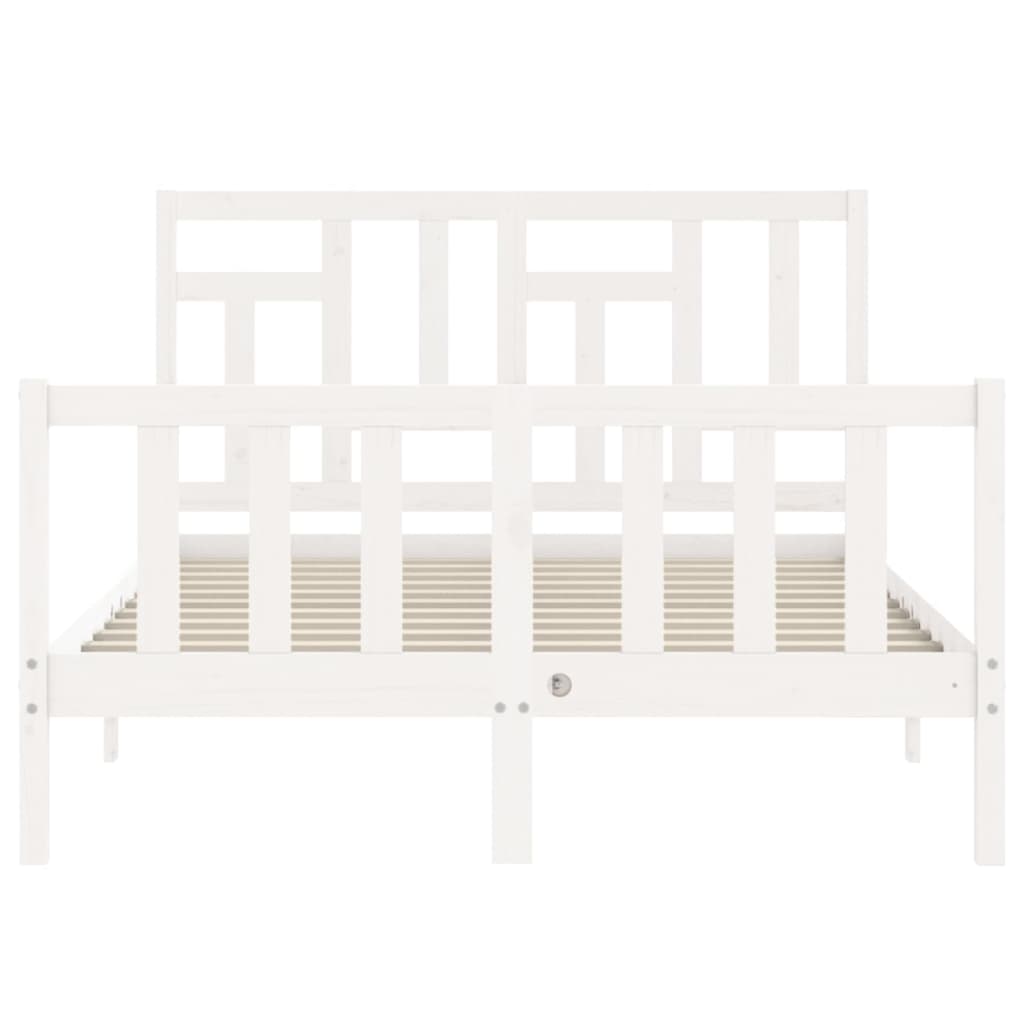 Bed Frame without Mattress White 140x190 cm Solid Wood Pine