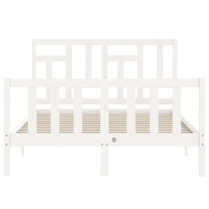 Bed Frame without Mattress White 140x190 cm Solid Wood Pine