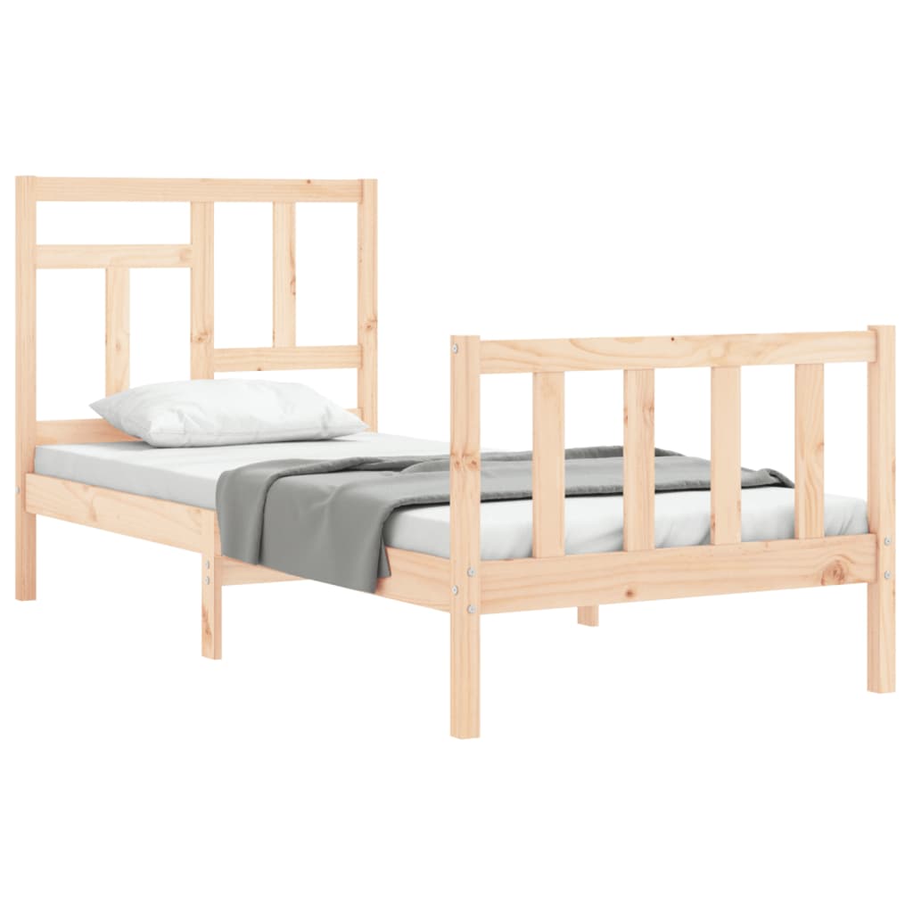 Bed Frame without Mattress 90x200 cm Solid Wood Pine