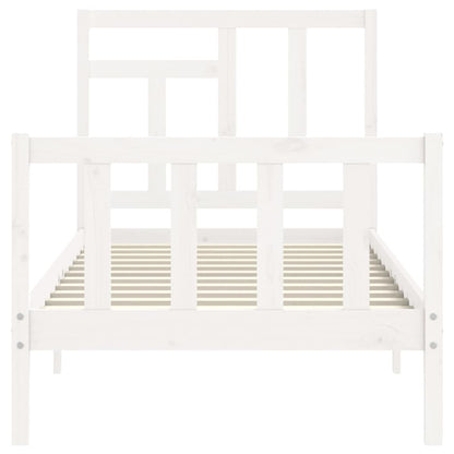 Bed Frame without Mattress White 90x200 cm Solid Wood Pine