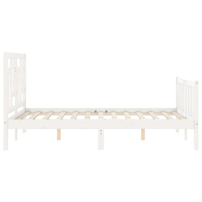 Bed Frame without Mattress White 120x200 cm Solid Wood Pine