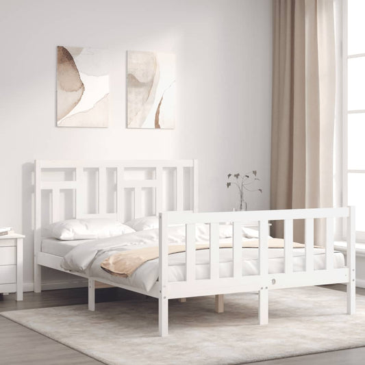 Bed Frame without Mattress White 120x200 cm Solid Wood Pine