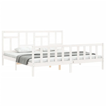 Bed Frame without Mattress White 200x200 cm Solid Wood Pine