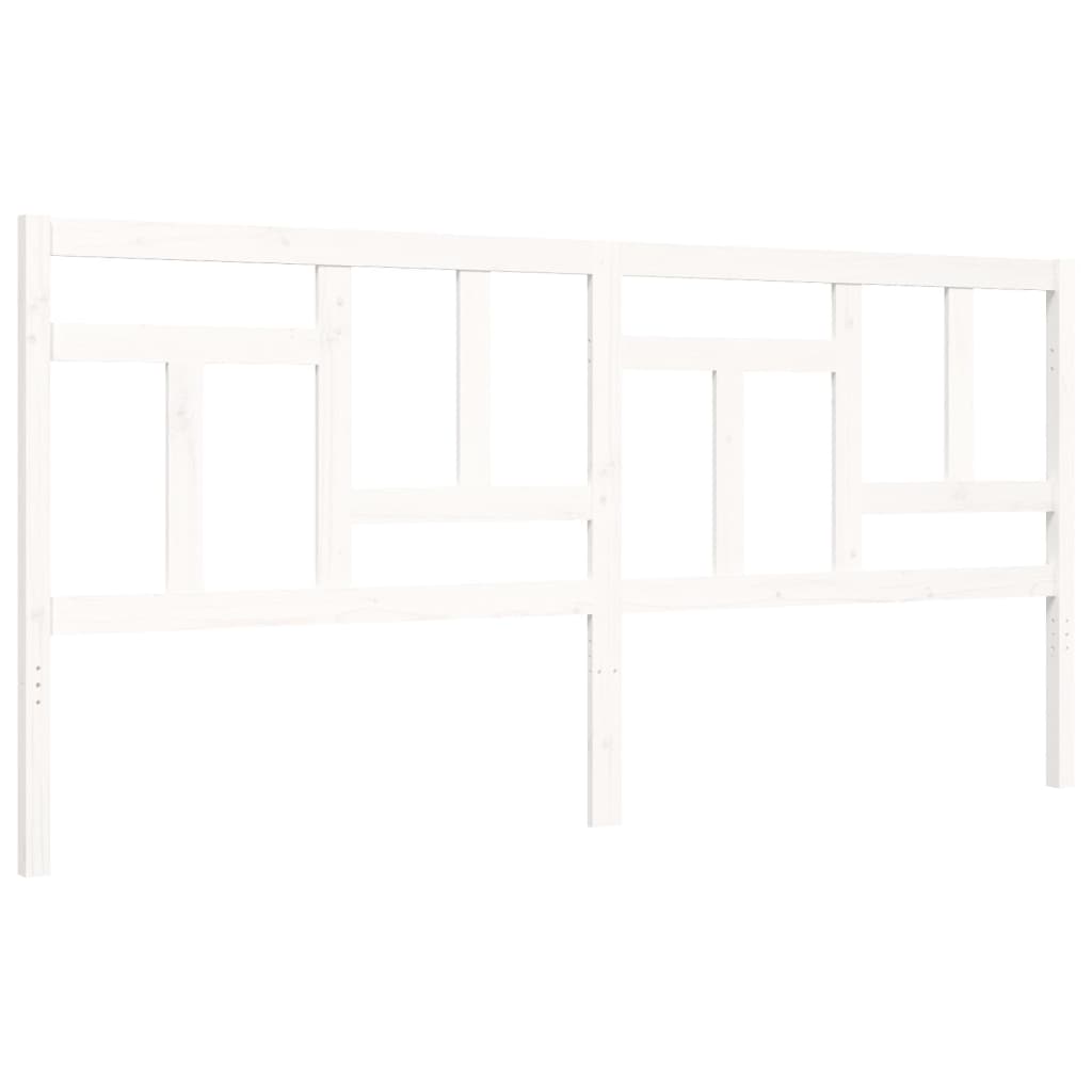 Bed Frame without Mattress White 200x200 cm Solid Wood Pine