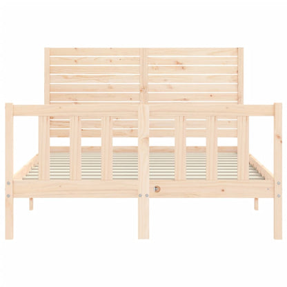 Bed Frame without Mattress Double Solid Wood Pine