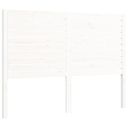 Bed Frame without Mattress White Double Solid Wood Pine