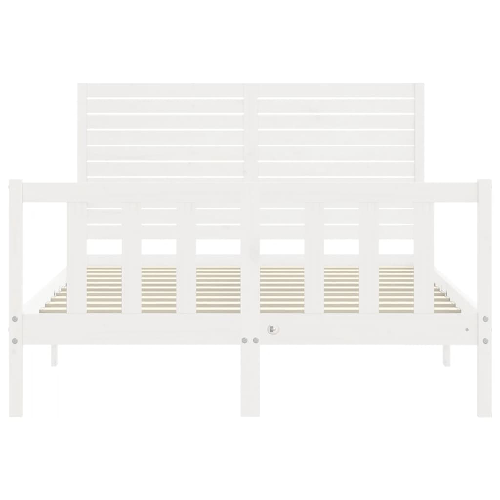 Bed Frame without Mattress White 140x190 cm Solid Wood Pine