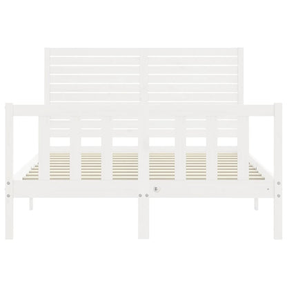 Bed Frame without Mattress White 140x190 cm Solid Wood Pine