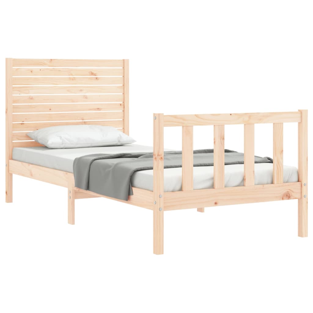 Bed Frame without Mattress 90x200 cm Solid Wood Pine