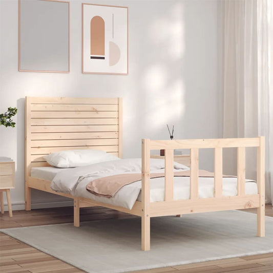 Bed Frame without Mattress 90x200 cm Solid Wood Pine