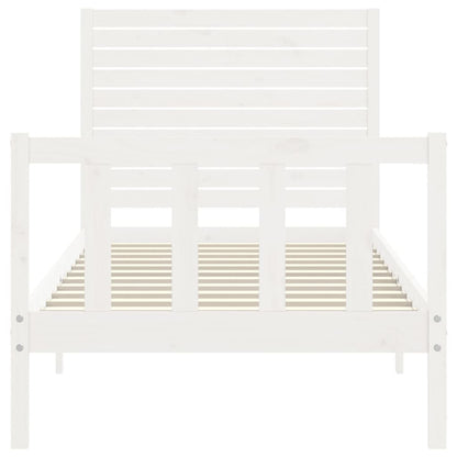 Bed Frame without Mattress White 90x200 cm Solid Wood Pine