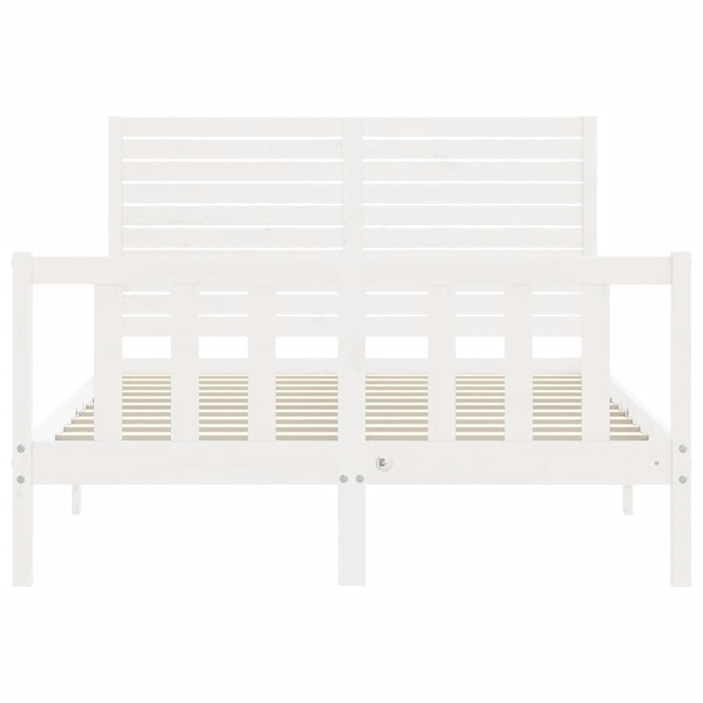 Bed Frame without Mattress White 120x200 cm Solid Wood Pine