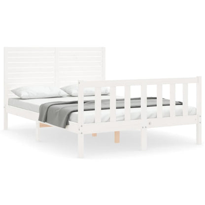 Bed Frame without Mattress White 140x200 cm Solid Wood Pine