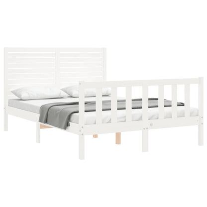 Bed Frame without Mattress White 140x200 cm Solid Wood Pine