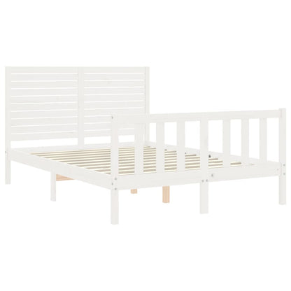 Bed Frame without Mattress White 140x200 cm Solid Wood Pine