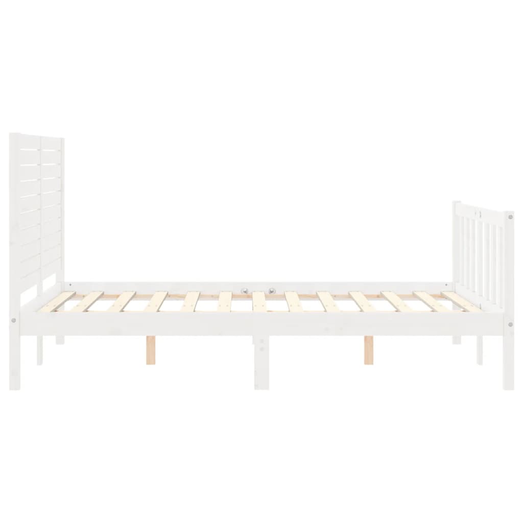 Bed Frame without Mattress White 140x200 cm Solid Wood Pine