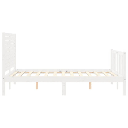 Bed Frame without Mattress White 140x200 cm Solid Wood Pine