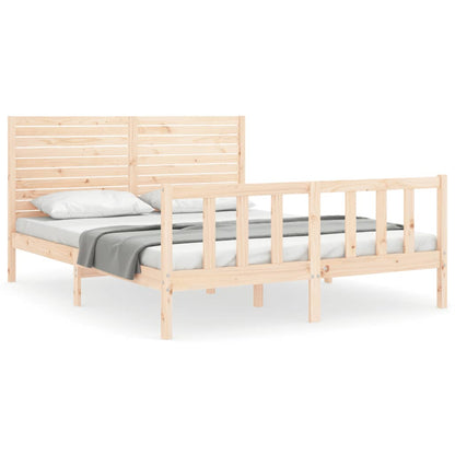 Bed Frame without Mattress King Size Solid Wood Pine