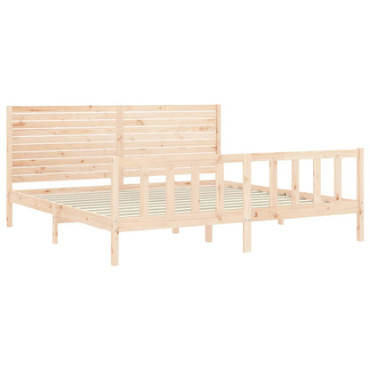 Bed Frame without Mattress 200x200 cm Solid Wood Pine
