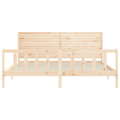 Bed Frame without Mattress 200x200 cm Solid Wood Pine