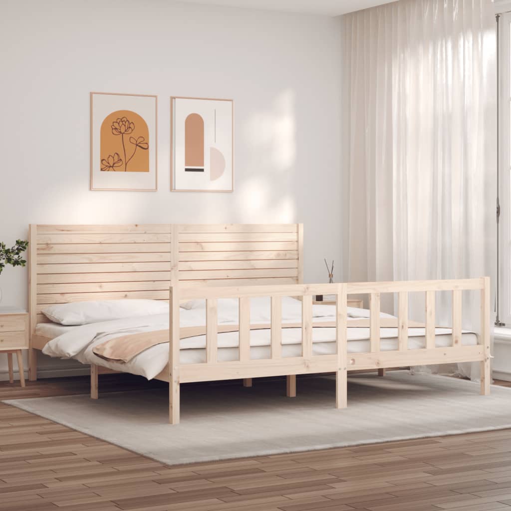 Bed Frame without Mattress 200x200 cm Solid Wood Pine